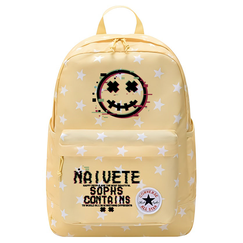 

Converse Полиэстеровый рюкзак среднего размера унисекс яично-желтый, EDM Smiley Face