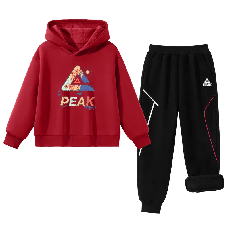 Детский спортивный костюм с капюшоном PEAK красный