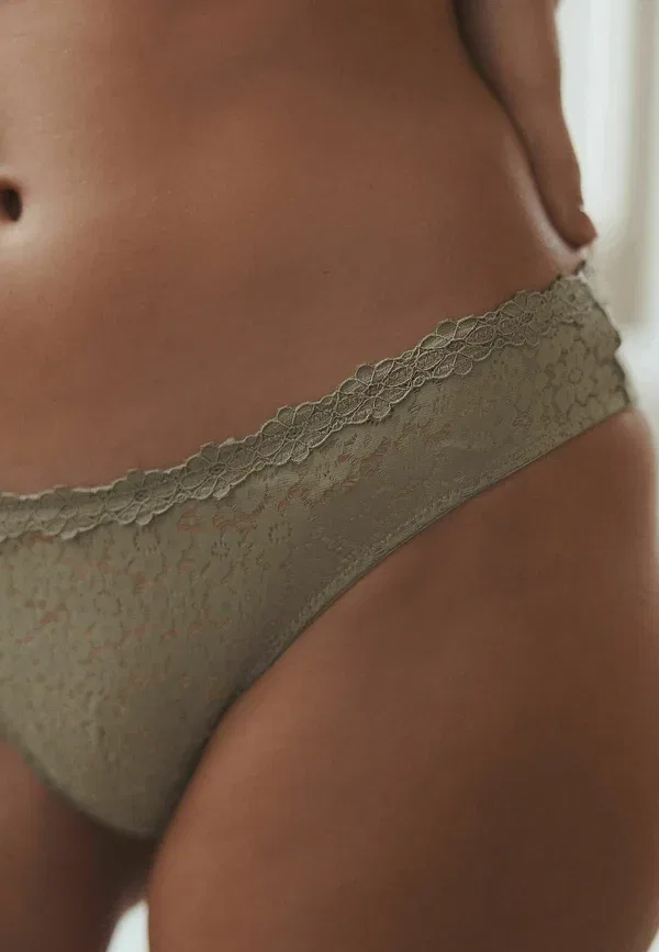 Трусы бразилианы Regular fit lace, Next, цвет хаки
