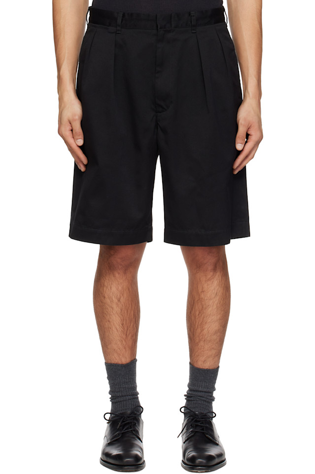 

Шорты-Чиносы с двойной складкой Nanamica, черный