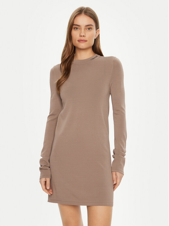 

Платье облегающего кроя для повседневной носки Smooth J20J224831 Calvin Klein Jeans, бежевый