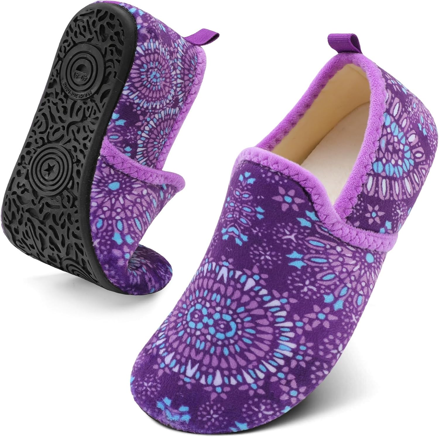 

Тапочки Spesoul для женщин и мужчин с меховой подкладкой, для дома, с мягкой резиновой подошвой, носки-тапочки, удобно надевать, для спальни, дома, офиса, путешествий и йоги, Ty7 Paboxipurple