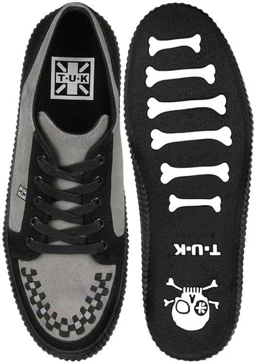 Кроссовки T.U.K. Suede Creeper для женщин и мужчин, Шнуровка, черная переплетенная текстура и люверсы, Классическая рифленая подошва и сетчатая подкладка, Комфорт с памятью формы для повседневной носки — фото 3