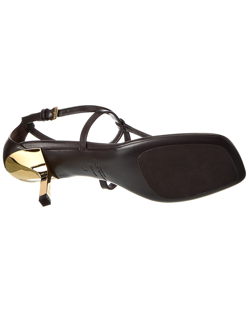 Michael Kors Collection Anna Leather Sandal, коричневый — фото 4