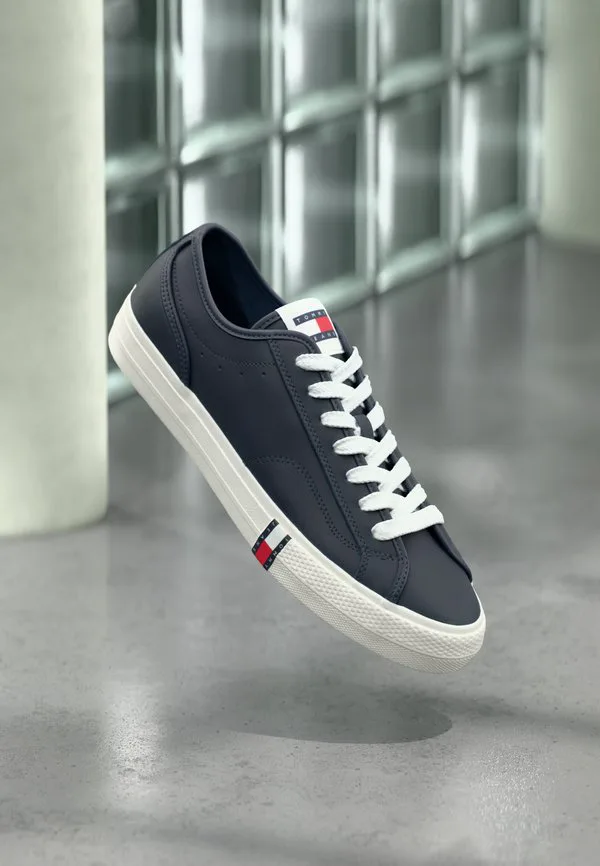 Архивные кожаные кроссовки с полосками в виде флага Tommy Jeans, Dark Night Navy