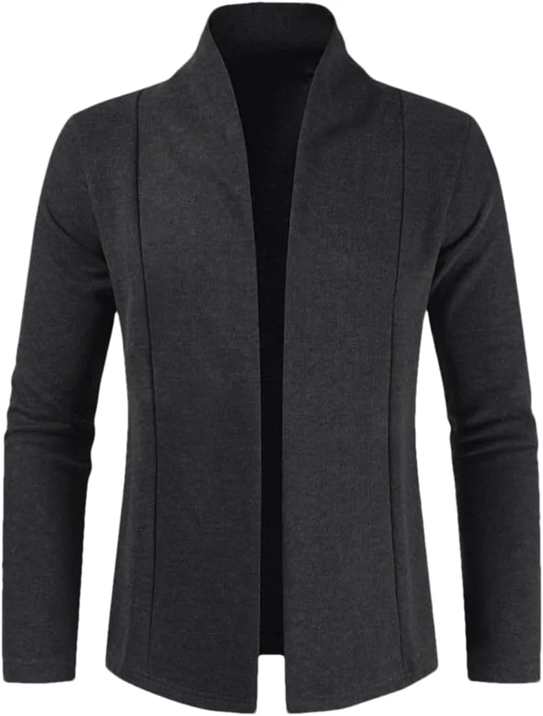 

Мужской кардиган с воротником стойкой, однотонный, длинный рукав HEYDHSDC