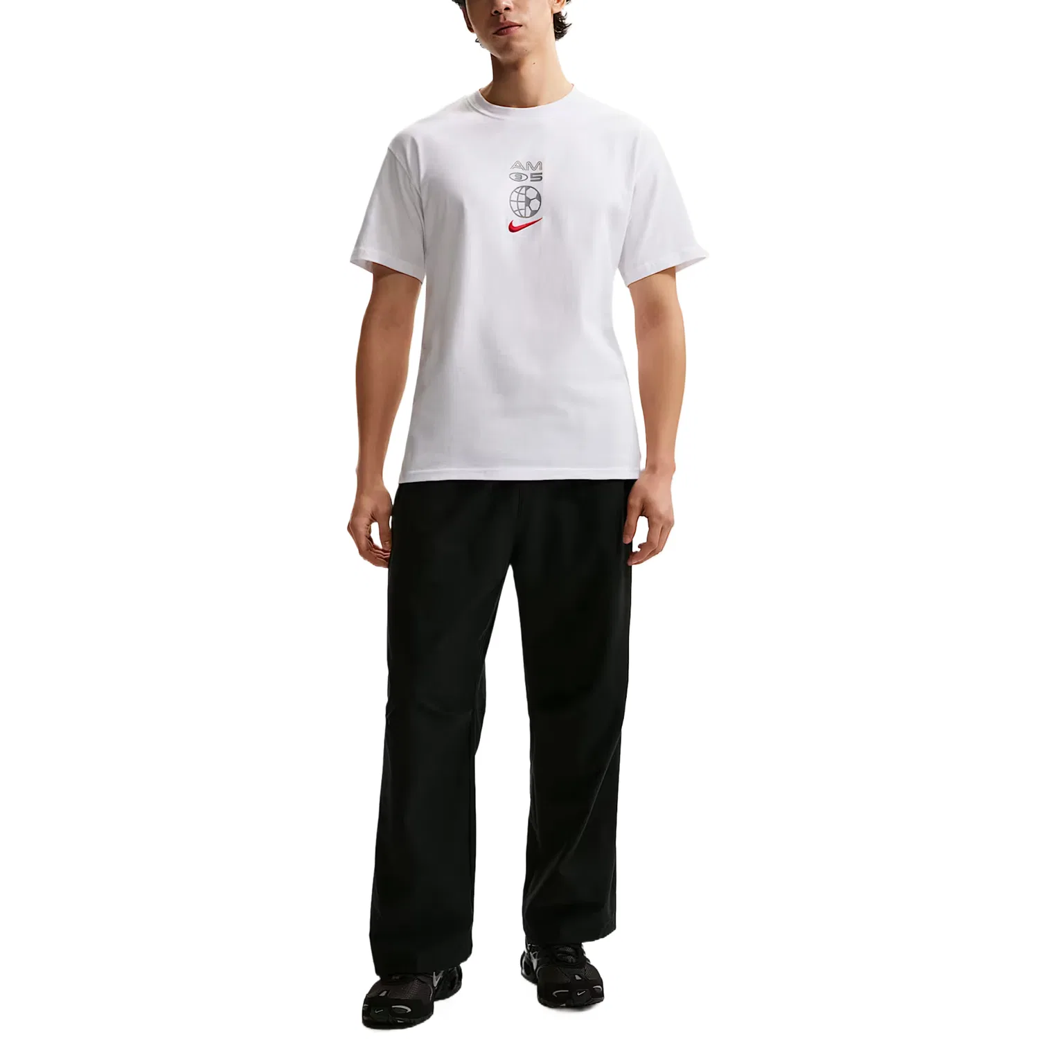 Спортивная футболка для бега Sportswear Running T Shirt Men's Nike, White/University Red — фото 4
