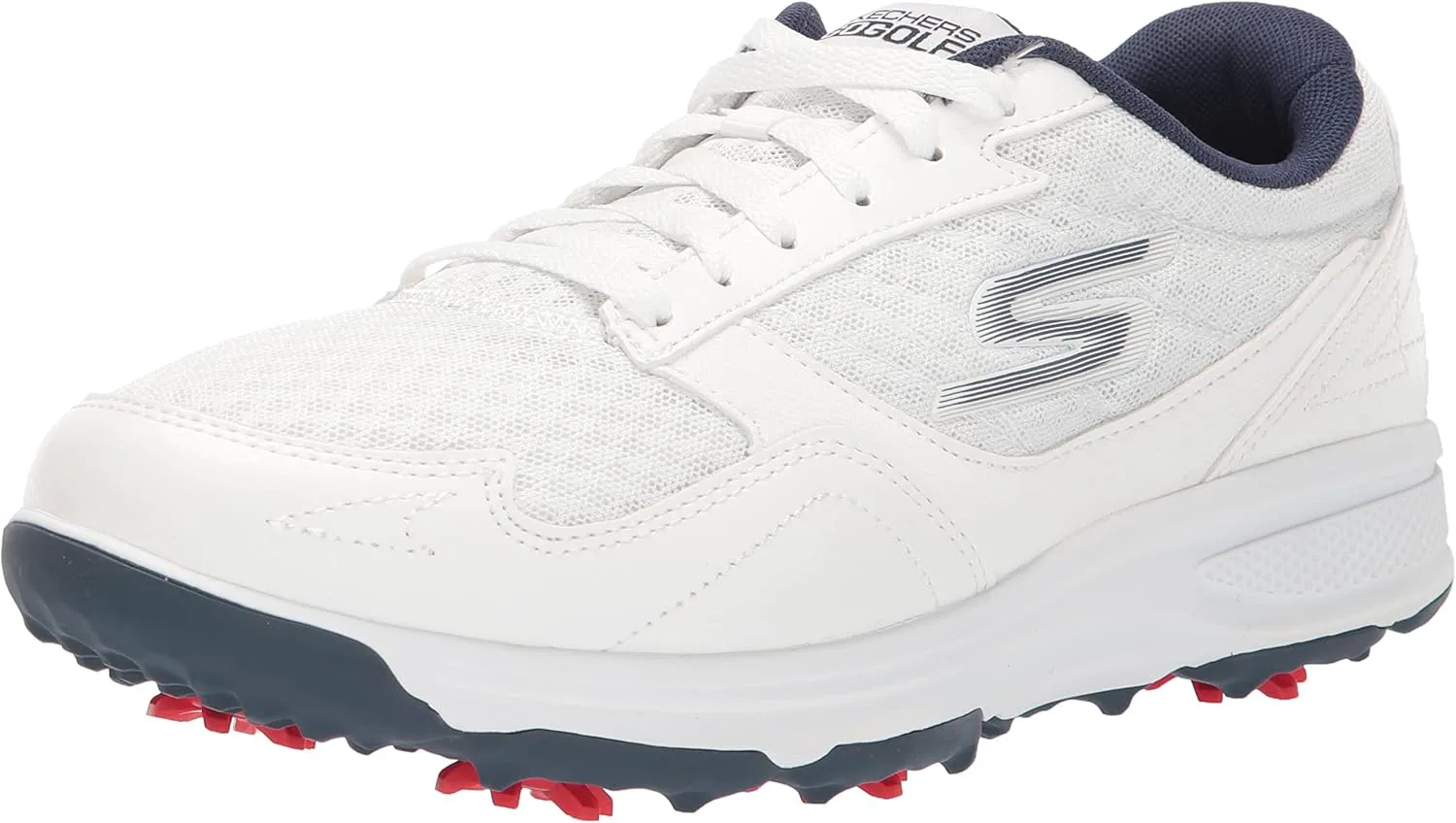 Мужские кроссовки для гольфа Skechers Torque Sport Fairway с шипами, свободная посадка, белый/синий — фото 3