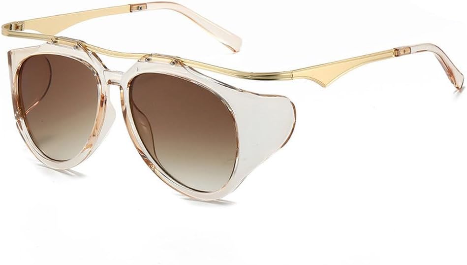 

Солнцезащитные очки в толстом стиле для мужчин, панк, роскошные солнцезащитные очки для женщин и мужчин, ретро, ​​черные, для активного отдыха, защита от УФ-излучения UV400 TKKTLLT, Brown-brown