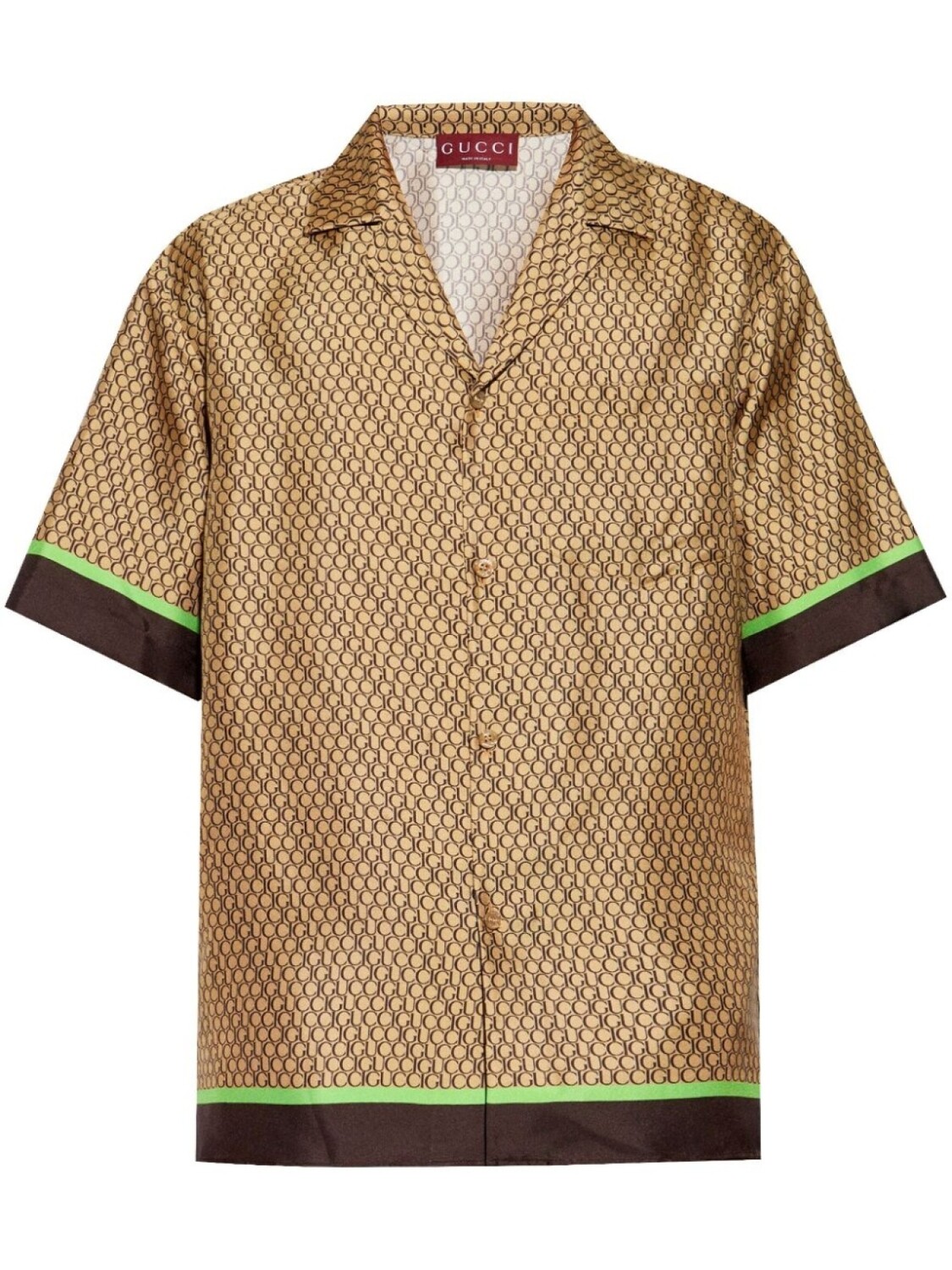 

Gucci шелковая рубашка для боулинга с логотипом, нейтральный цвет