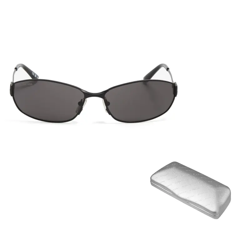 

Balenciaga Овальные солнцезащитные очки в рамке, Black