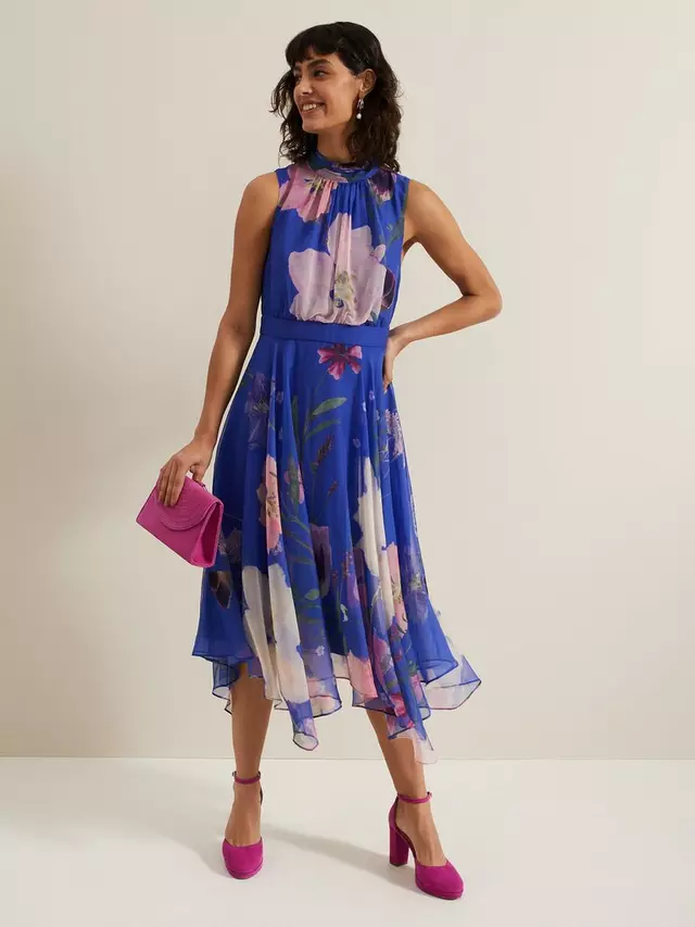 

Платье Phase Eight Lucinda Floral Midi, цвет blue/multi