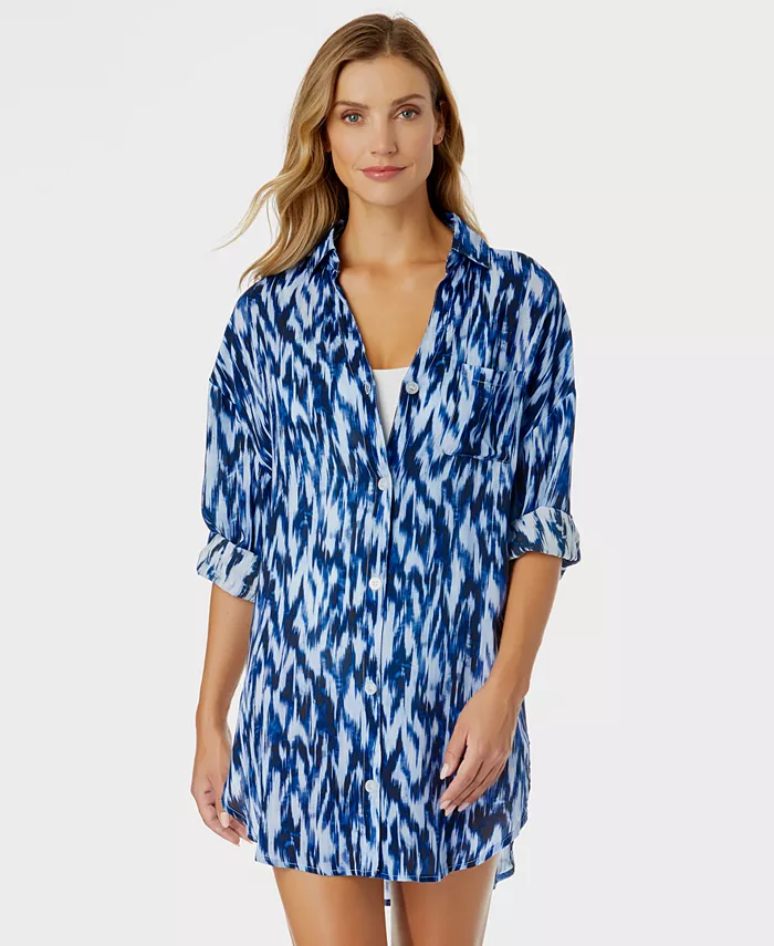 

Женская рубашка Boyfriend Shirt для пляжа Anne Cole, синий