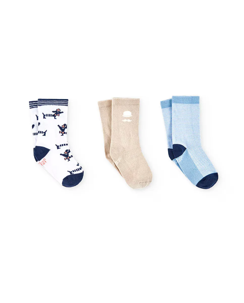 

Упаковка из 3 пар носков для мальчиков вместе Boboli, бежевый