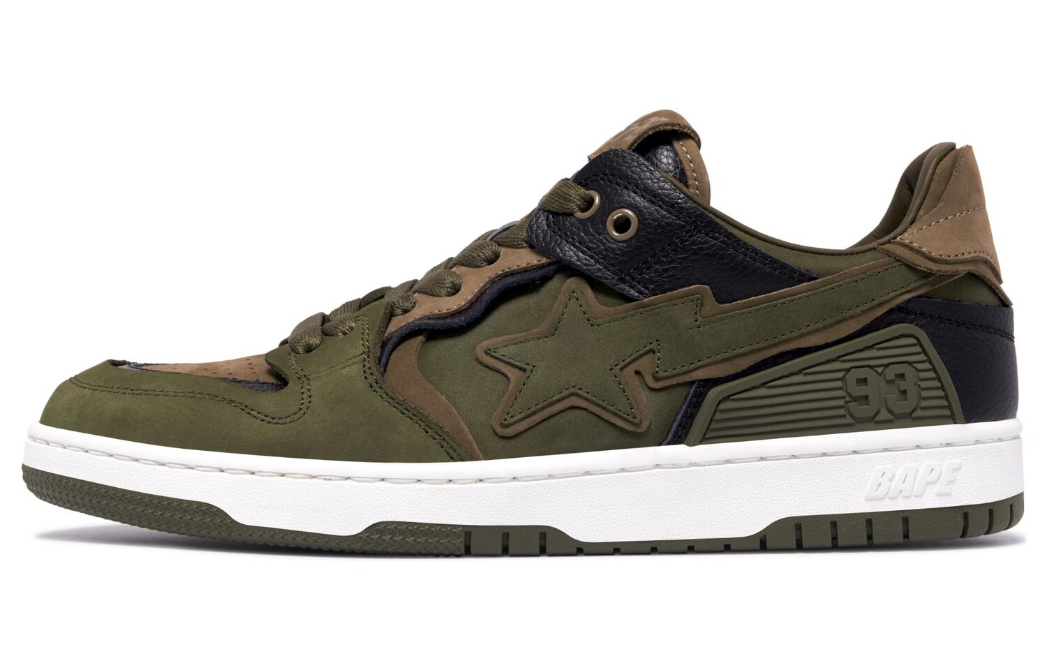 Кроссовки A BATHING APE SK8 Skateboarding Shoes Men Low-top, хаки — фото 2
