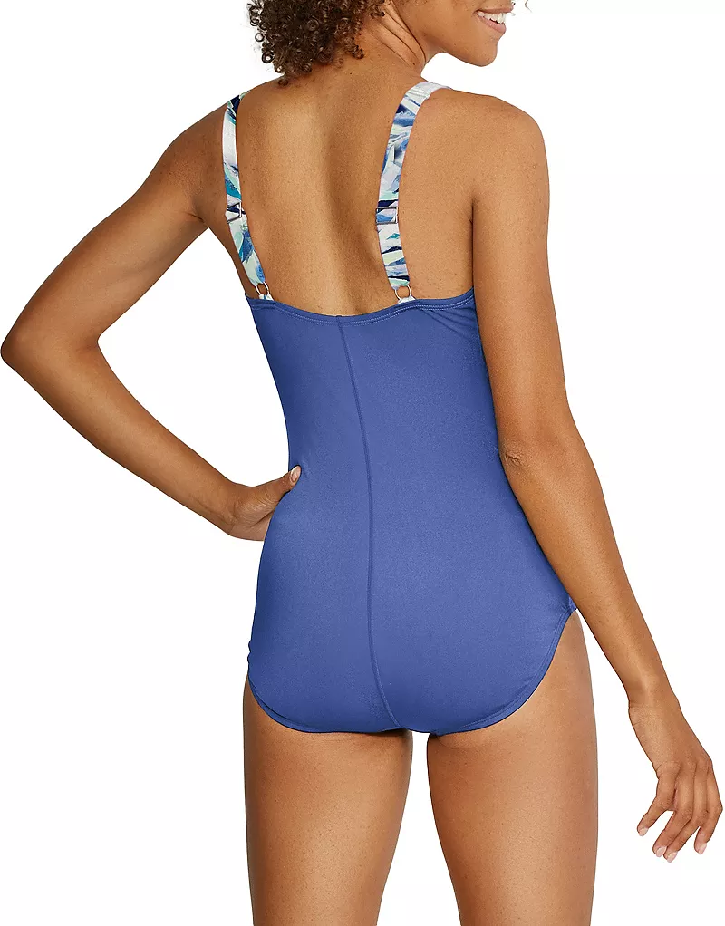 

Женский цельный купальник с квадратным вырезом Speedo, цвет Bright Cobalt