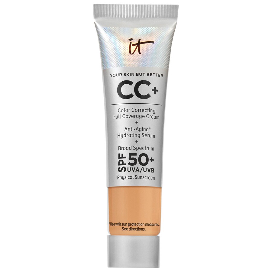 

CC+ кремовая тональная основа с полным покрытием и коррекцией цвета, с SPF 50+ IT Cosmetics, 0.4 oz /12 mL, Tan Warm