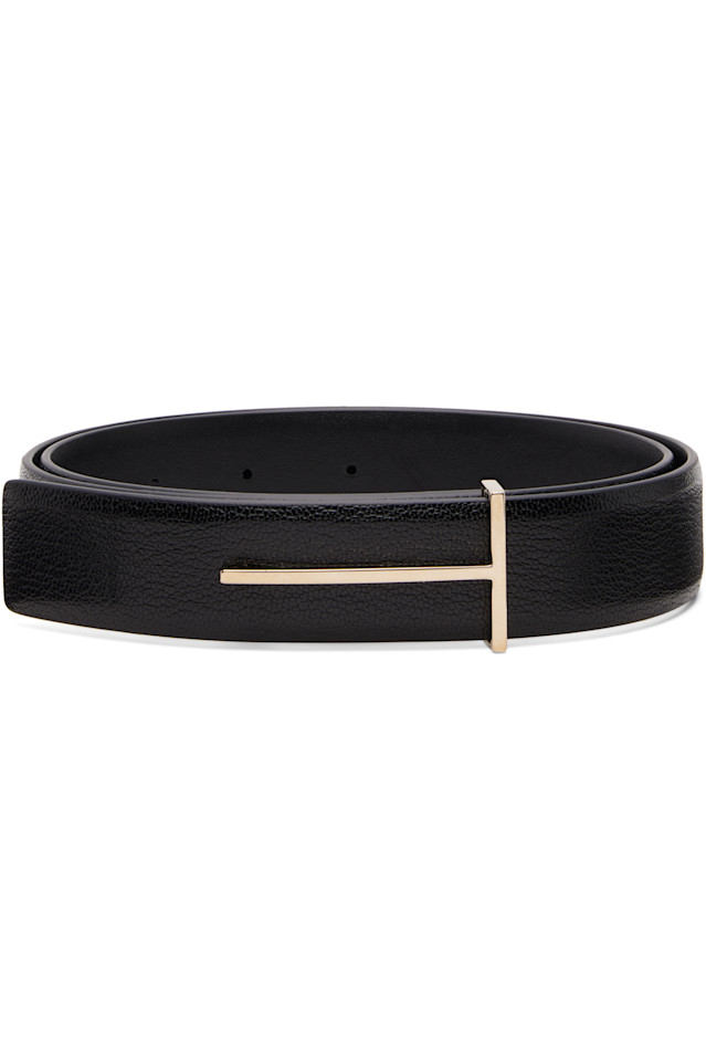 

Ремень из мягкой зернистой кожи Tom Ford, черный