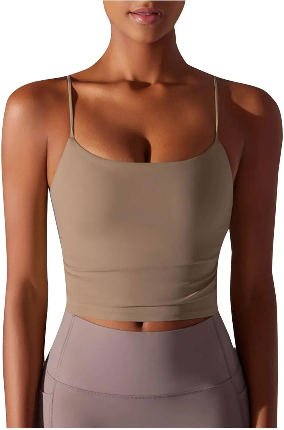 Топ-майка женская спортивная, бренд Generic, цвет Khaki