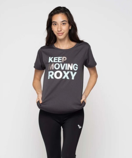 

Футболка с коротким рукавом, с защитой от УФ-излучения, в амфибийном стиле, KEEP MOVING/ROXY, угольно-серый