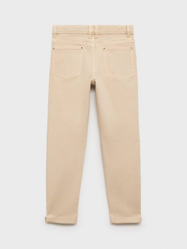 Детские джинсы прямого кроя из перуанского хлопка Mango, Light Beige — фото 2