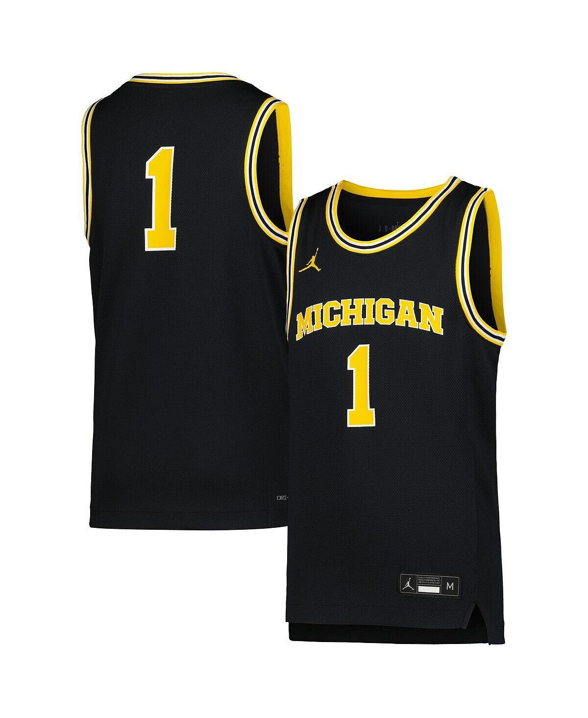 

Реплика баскетбольной майки бренда Big Boys #1 Navy Michigan Wolverines Icon Jordan