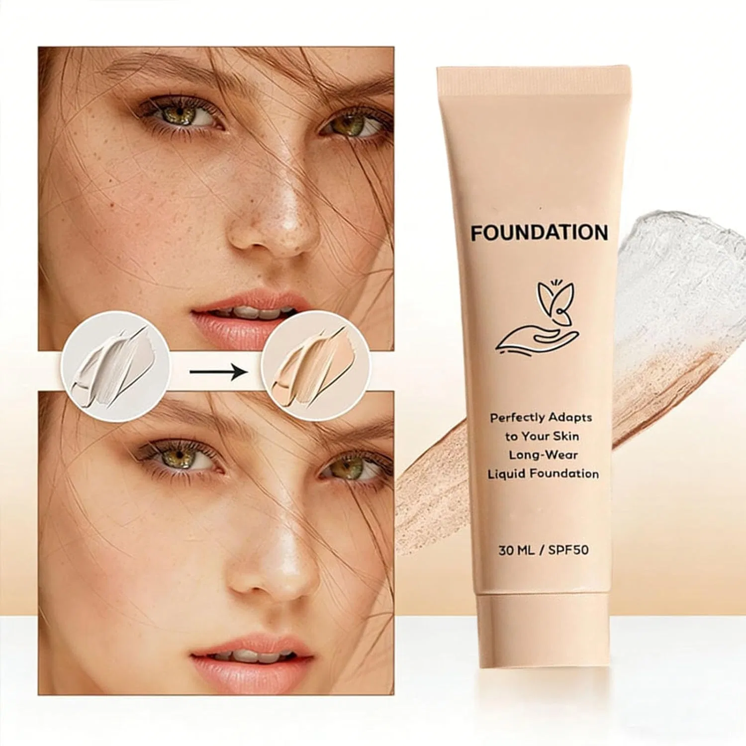 Тональный крем Luxe Colour Changing с изменением цвета Generic, 2 Pieces. — фото 3