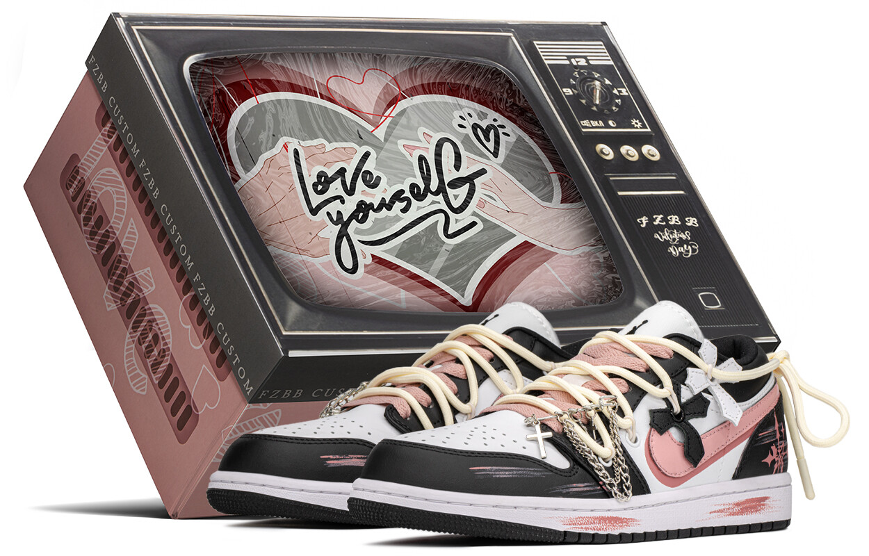 

Кроссовки Air JORDAN 1 Vintage Basketball Shoes Women's Low-Top Black Pink, Черный, Кроссовки Air JORDAN 1 Vintage Basketball Shoes Women's Low-Top Black Pink