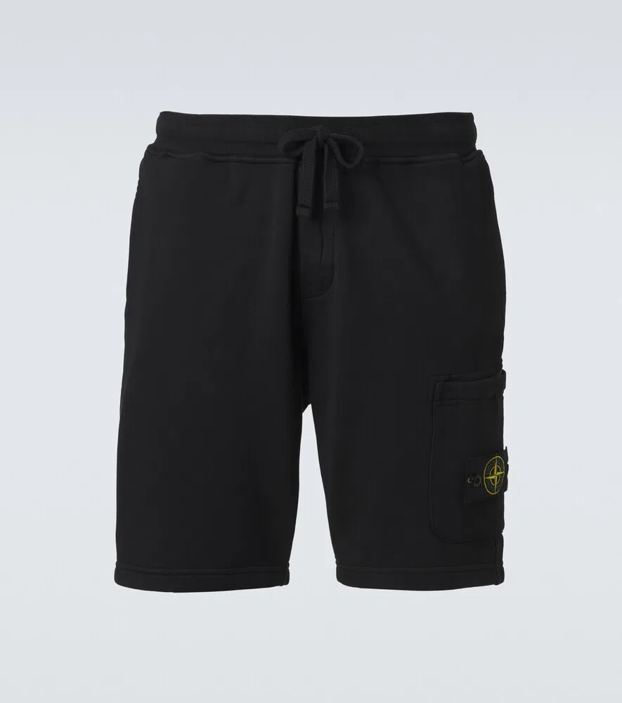 Хлопковые шорты Compass Stone Island, черный
