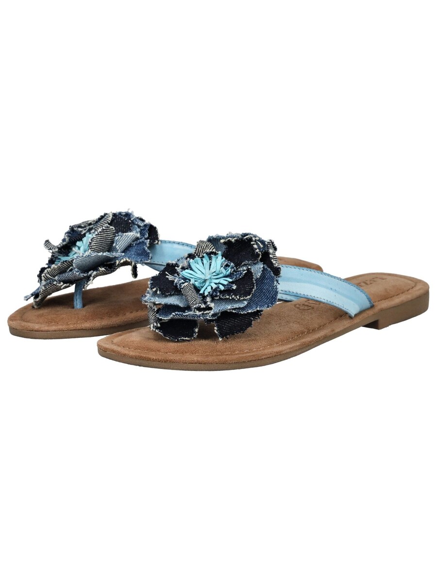 Сандалии с т-образной планкой LAZAMANI, цвет marine blue/Blue denim/Light blue — фото 4