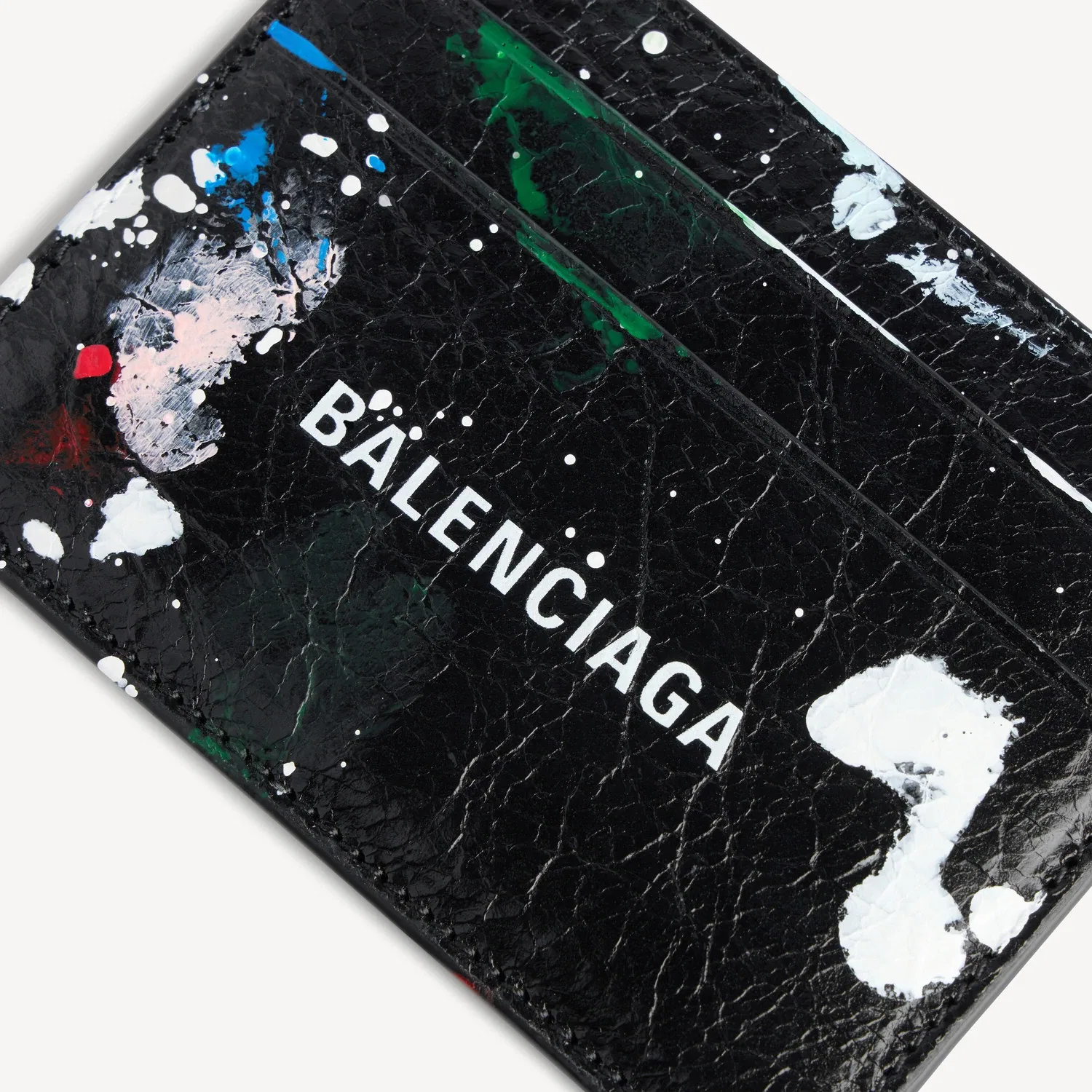 Мужской чехол для банковских карт BALENCIAGA Cash в цвете черный/мультиколор — фото 4