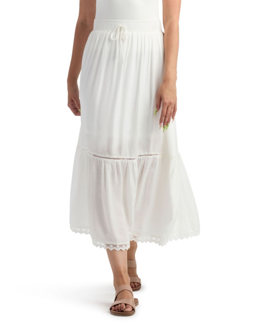 

Юбка А-силуэта из однотонной жатой ткани для подростков BCX, Off White