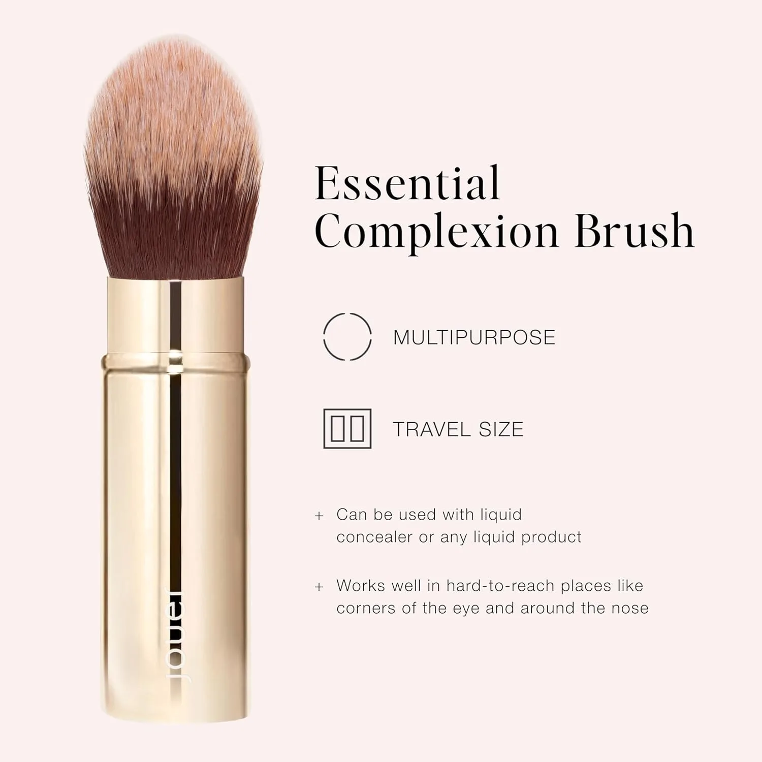 Кисть для макияжа Jouer Essential Travel Complexion, Vegan Friendly, Gold, 48 г, Gold — фото 3