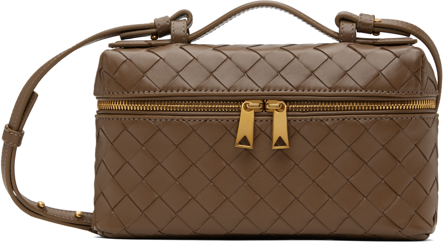 

Сумка-чехол Bang Bang Vanity Case серо-коричневого цвета Bottega Veneta, Коричневый, Сумка-чехол Bang Bang Vanity Case серо-коричневого цвета Bottega Veneta