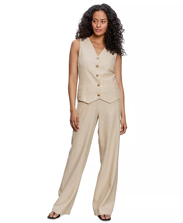 

Женский жилет с пайетками и полосками на пуговицах спереди Sanctuary, мультиколор