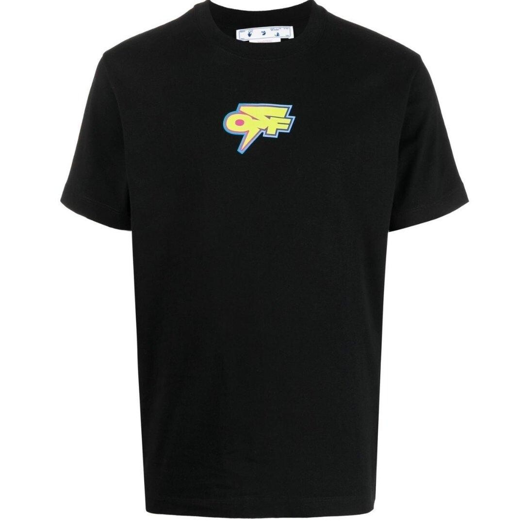 

Черная футболка узкого кроя с логотипом Degrade Thunder Off-White, черный