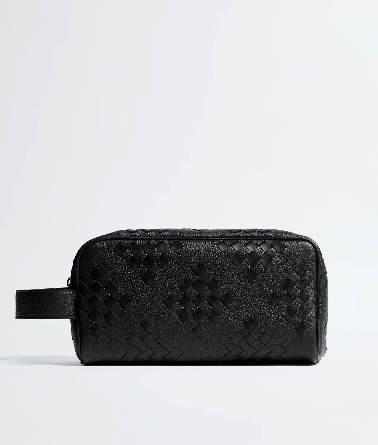 Плетеный дорожный футляр Bottega Veneta, черный