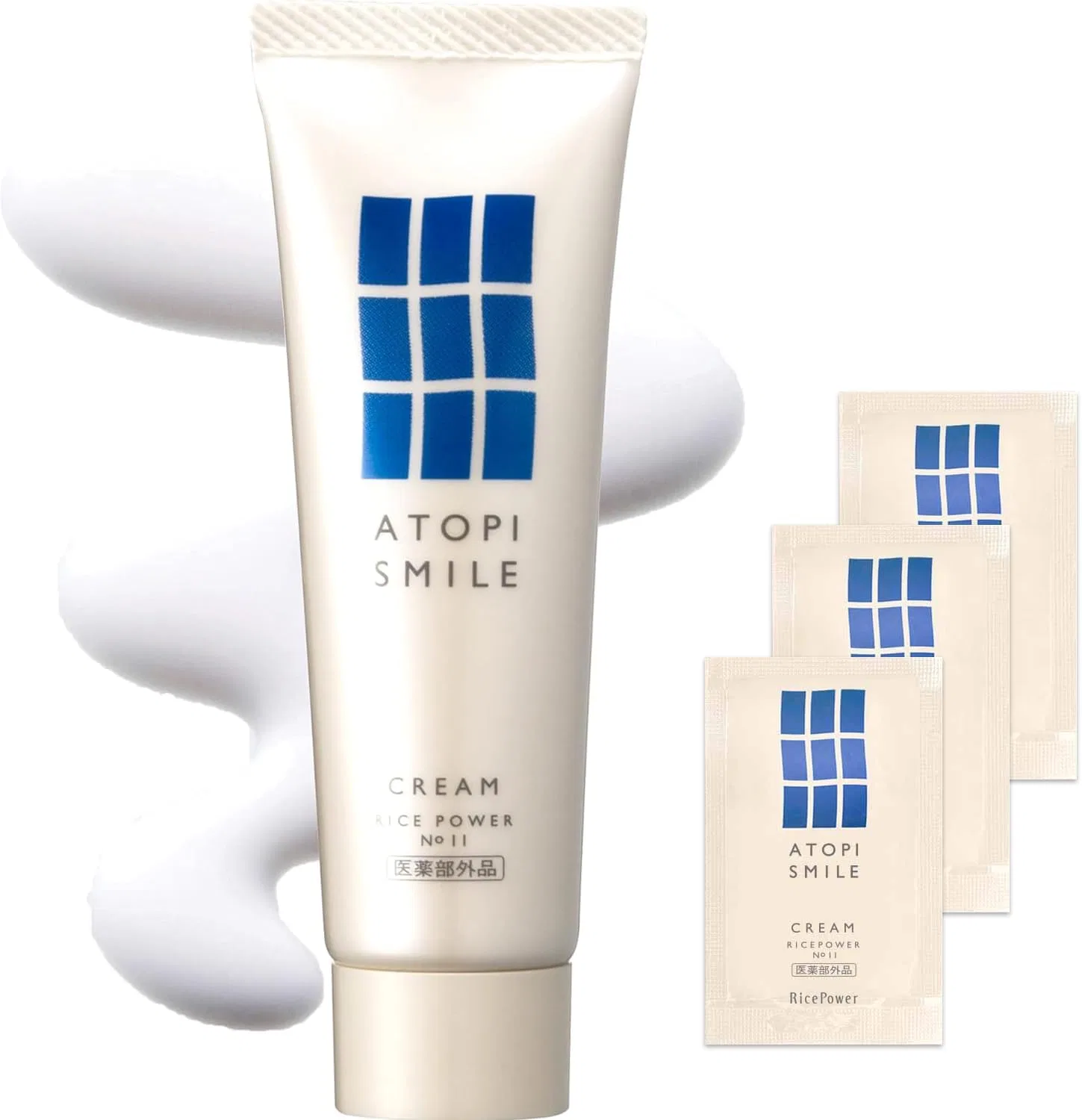 Лечебный крем Atopis Smile с рисовой силой №11, увлажняющий, 50 г + 1.5 г × 3 пакетика Atopi Smile