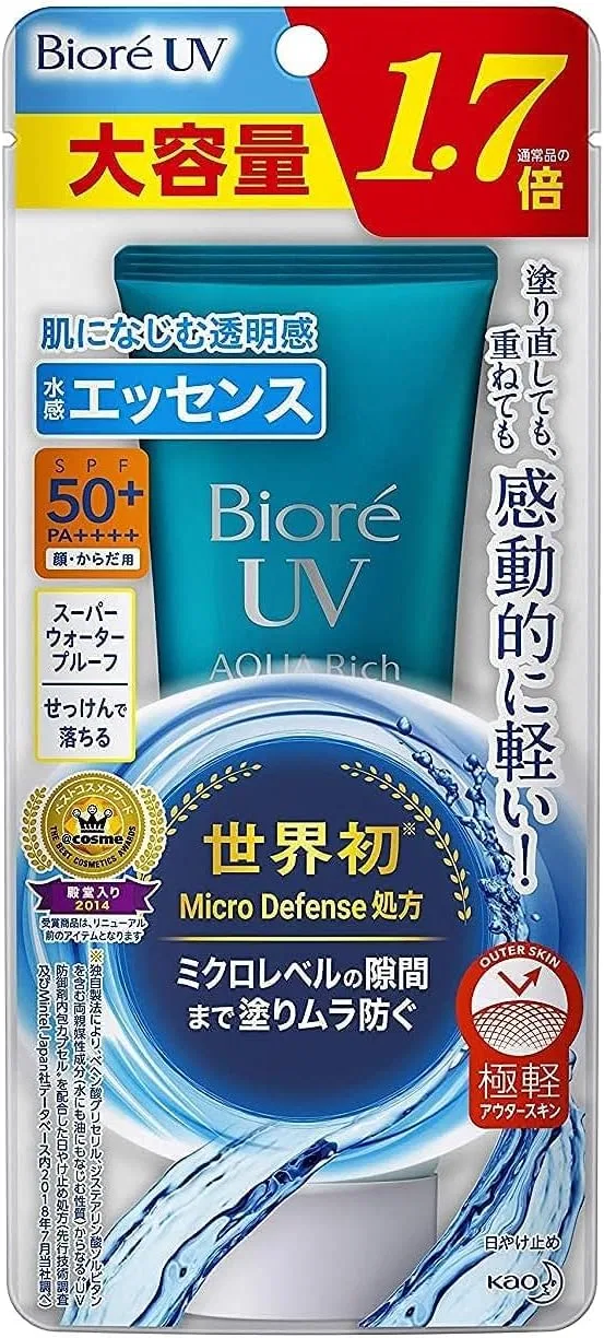Солнцезащитный крем Biore UV Aqua Rich Water Essence SPF50+ PA++++ 85 г белый