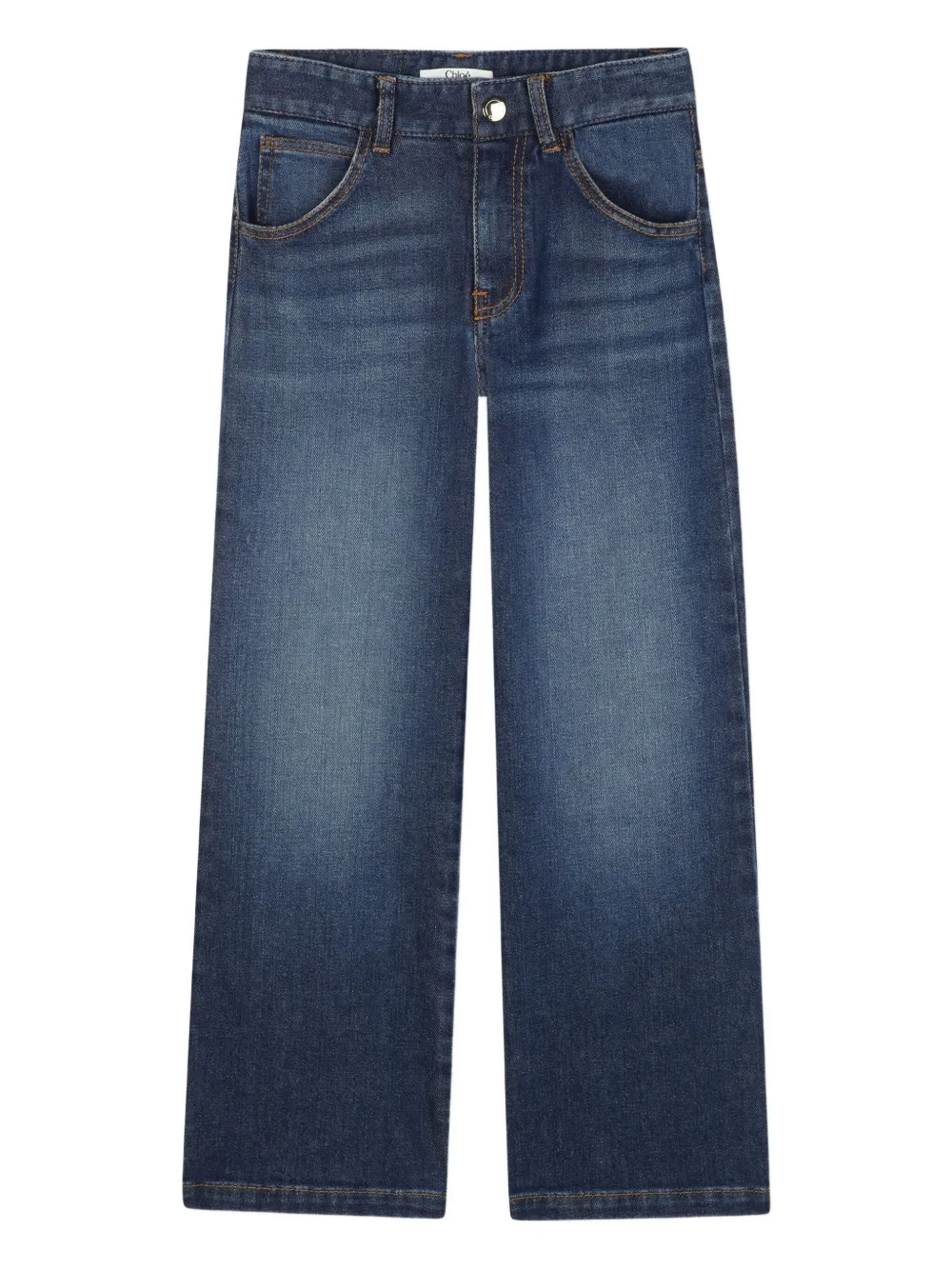 

Джинсы с эффектом потертости Chloé Kids, синий