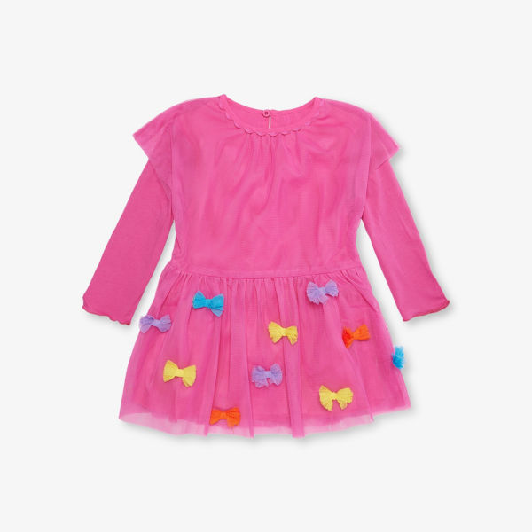 

Платье с аппликацией в виде банта, тканое, 12-36 месяцев Stella Mccartney, цвет fuchsia
