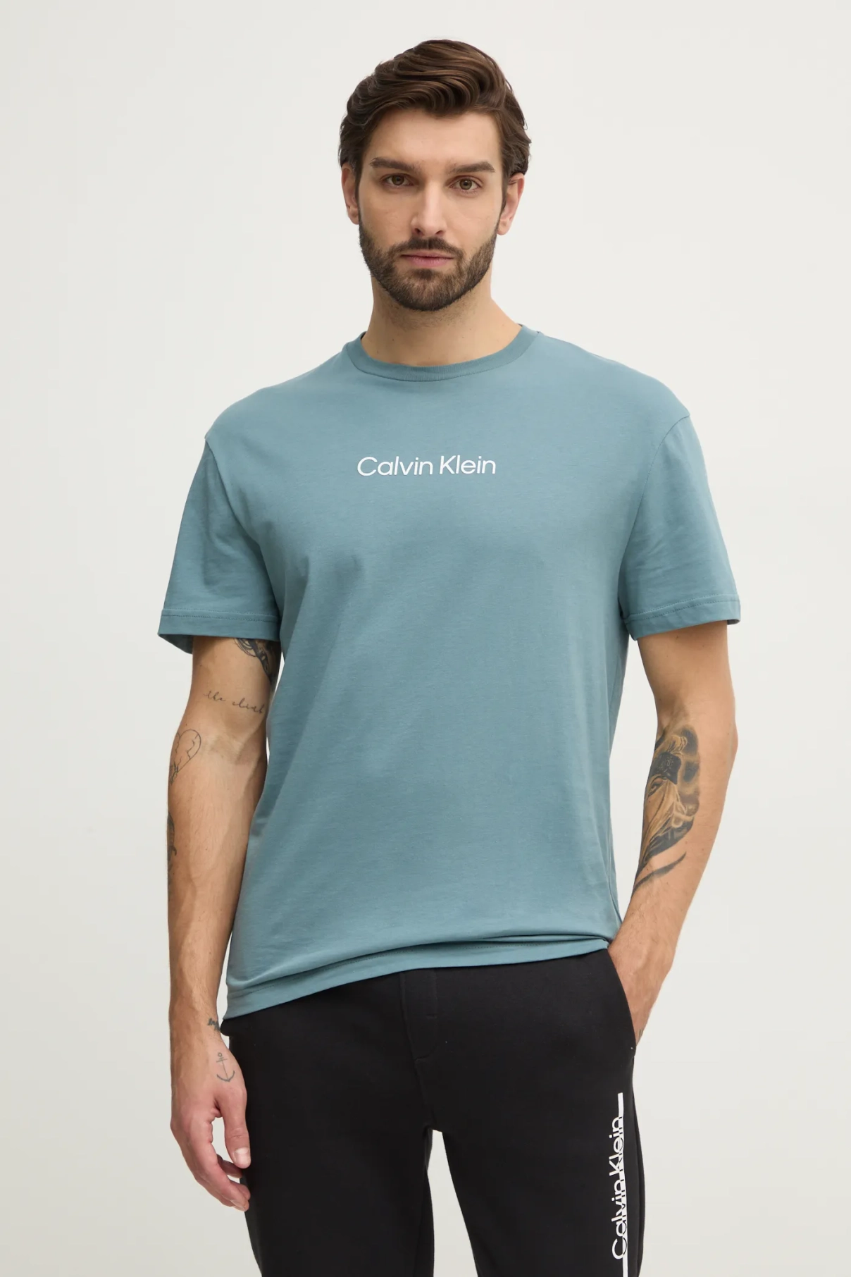 

Хлопковая футболка Calvin Klein, бирюзовый