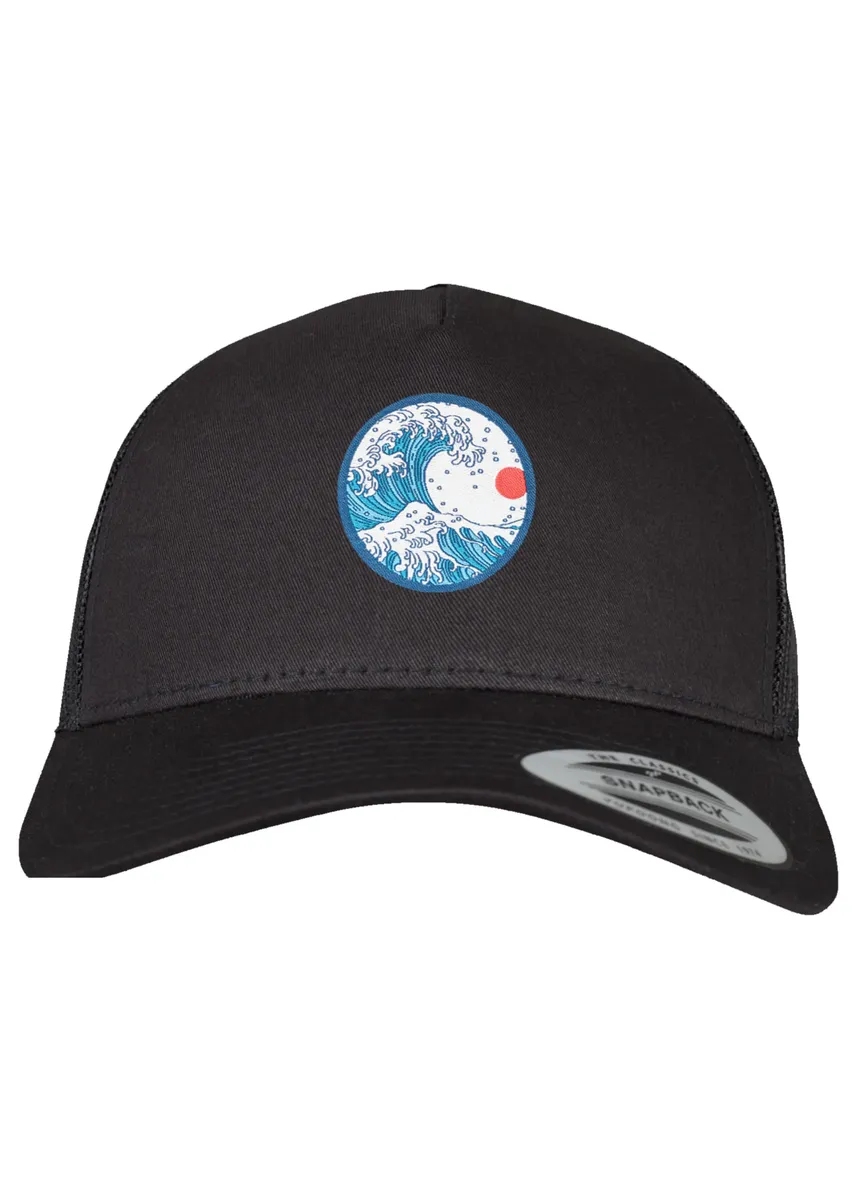 

F4NT4STIC Кепка "Retro Trucker Cap Kanagawa", принт, черный