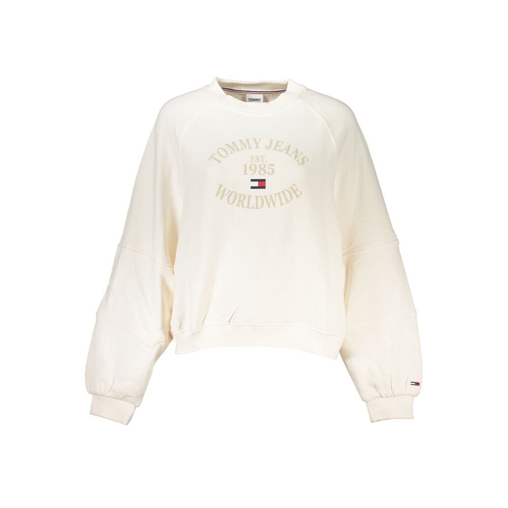 

Шикарная толстовка с круглым вырезом и логотипом - чистый хлопок Comfort Tommy Hilfiger, белый