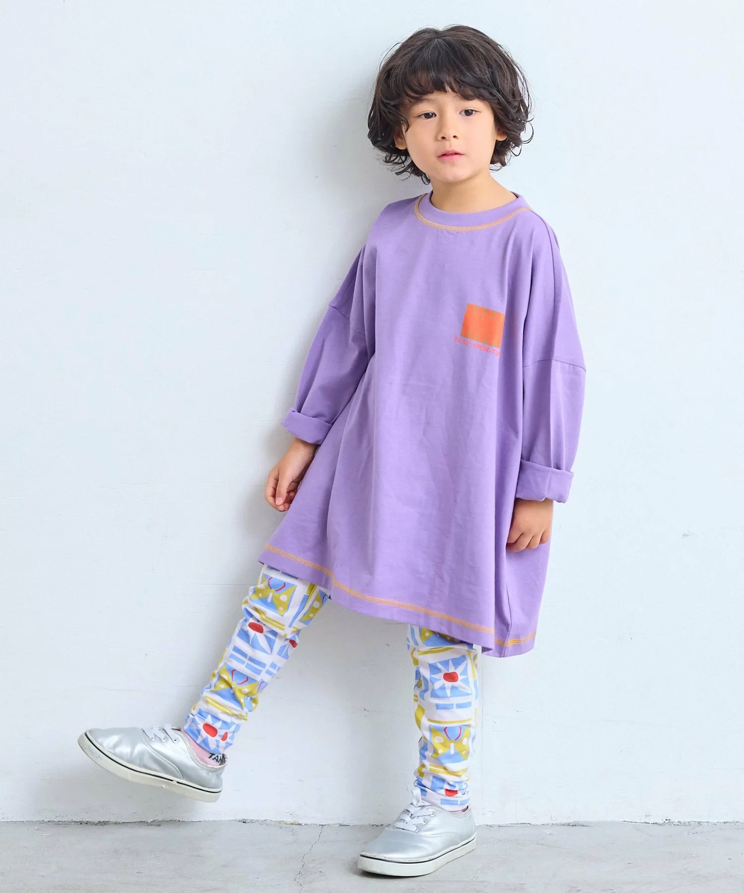Хлопок из США, футболка Zengo Print Big Long Tee с принтом, большой размер. Life Support Products, Lavender — фото 2