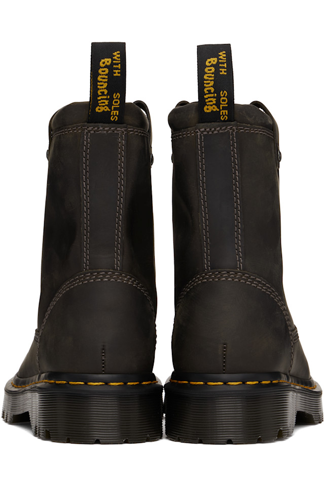 Мужские сапоги Dr. Martens Anistone lo кожаные с заклепками, коричневый — фото 2