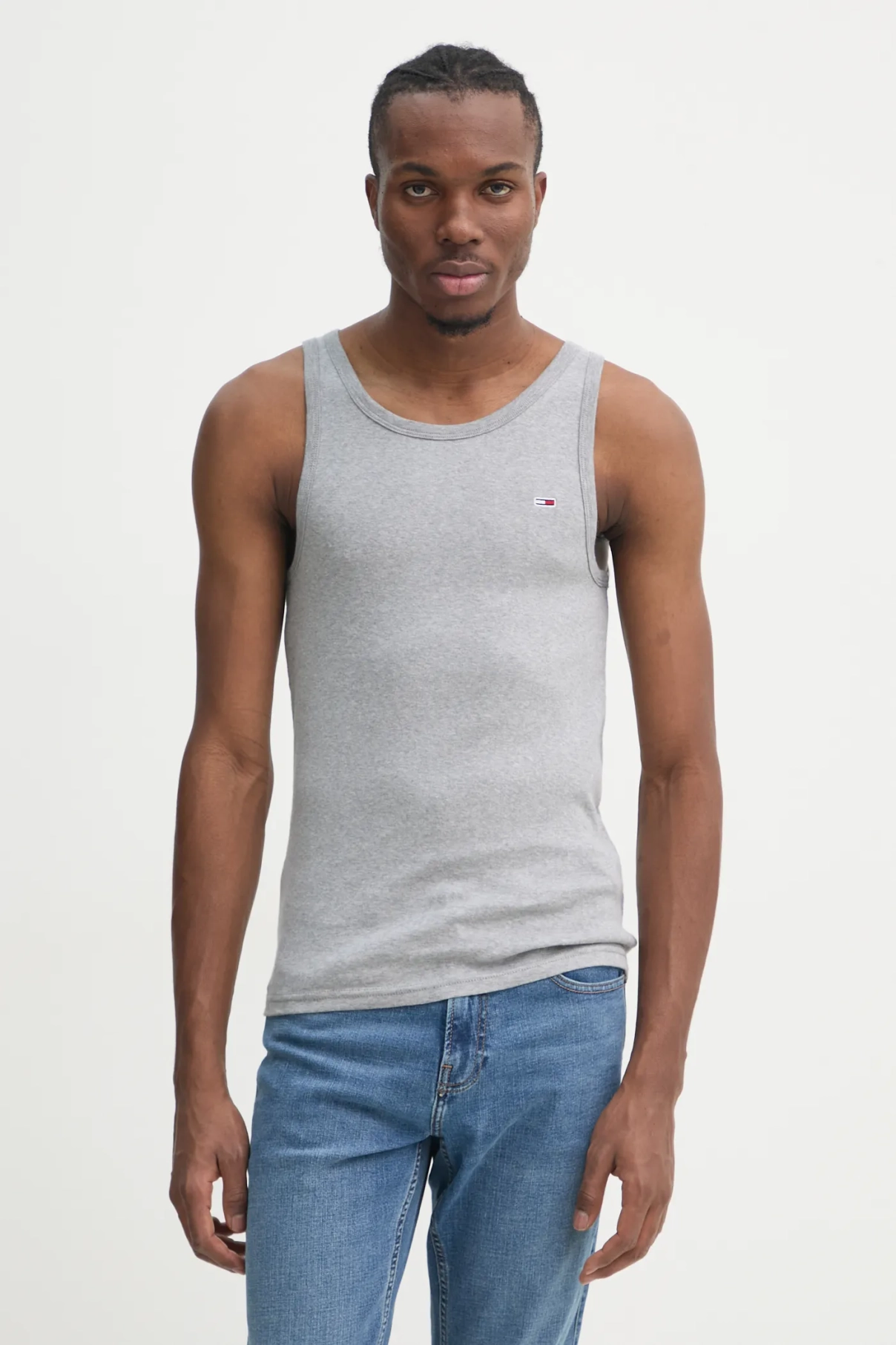 

Хлопковый топ Tommy Jeans, серый
