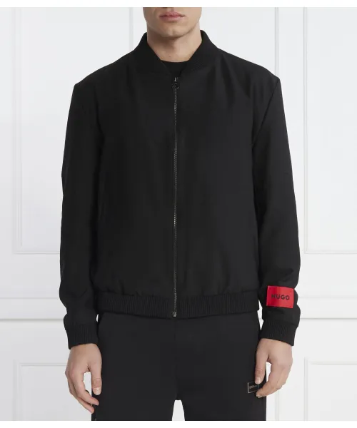 

Шерстяная куртка-бомбер ukashi232x Regular fit Hugo, черный