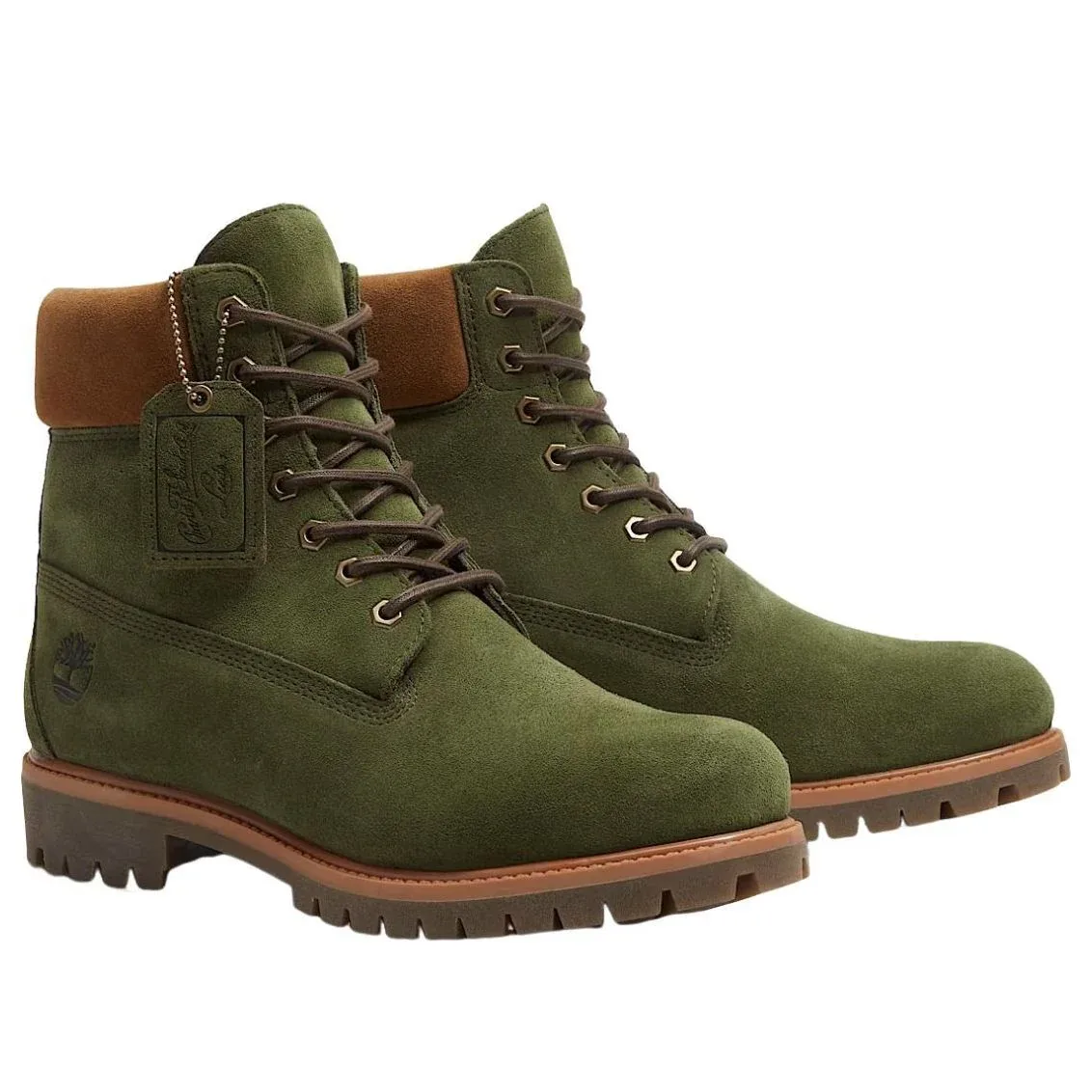 Водонепроницаемые ботинки Timberland Premium 6 дюймов, цвет «зеленый» — фото 2