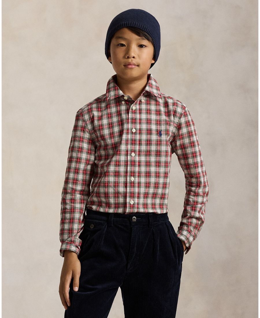 

Рубашка в клетку для мальчиков 8-20 лет Polo Ralph Lauren, Red/White Plaid